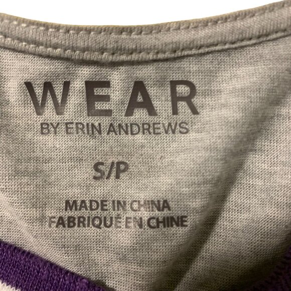 Minnesota Vikings Womens V-Neck Football Tee By Wear By Erin Andrews - Picture 4 of 6